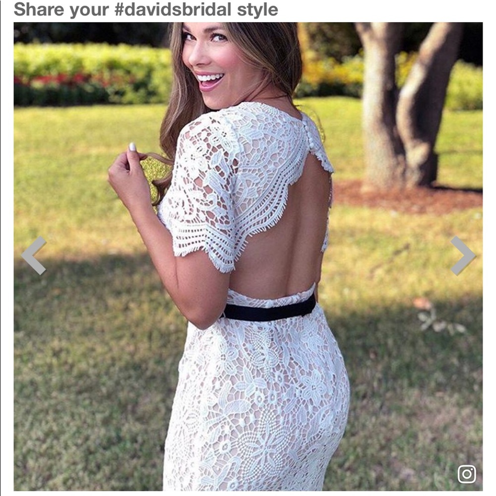 David’s Bridal Illusion Lace Shift Dress Size 4